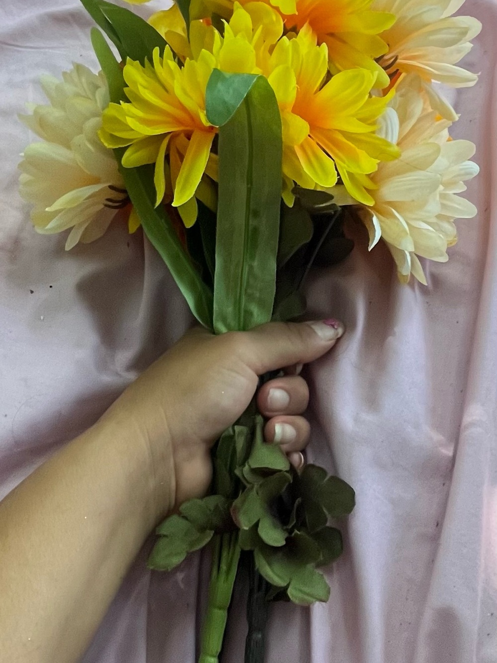 Yellow & Cream Faux Daisy Bouquet — Women Accessories